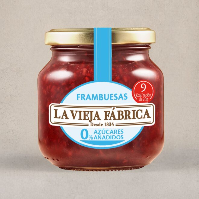 Mermelada de Frambuesas 0% azúcares añadidos La Vieja Fábrica