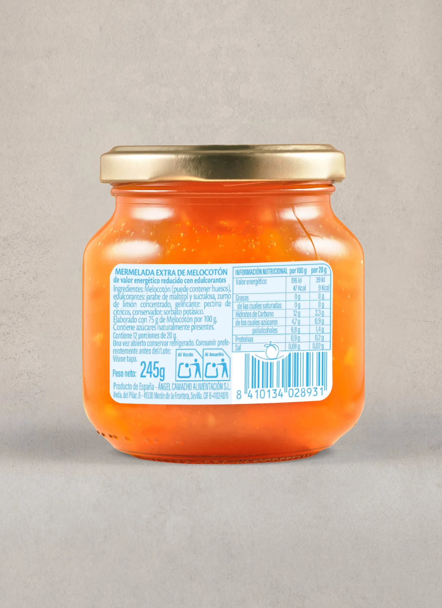 Mermelada de Naranja Amarga 0% azúcares añadidos La Vieja Fábrica etiqueta